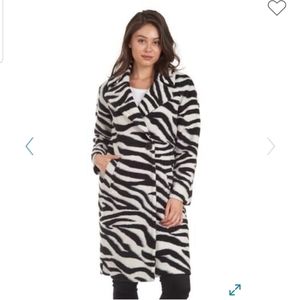 Water Repellent Zebra Print Coat